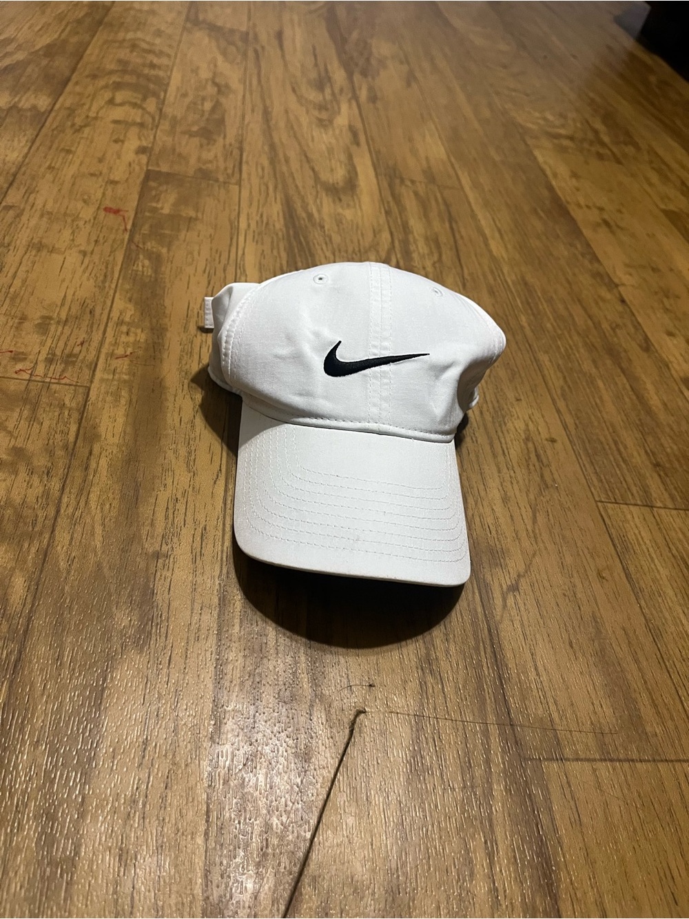 Nike White Baseball Cap with Black Swoosh